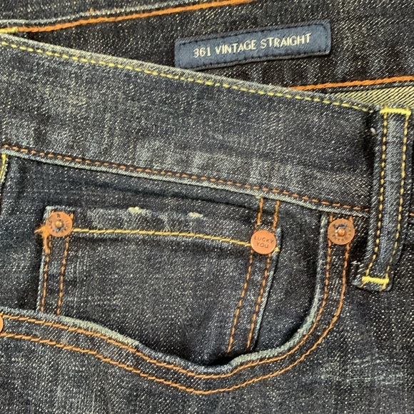 Lucky Brand 361 Vintage Straight Dark Wash Stretch Jeans size 38 - Picture 7 of 16